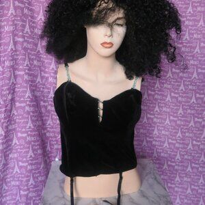 Frederick's Of Hollywood bustier jewels jeweled straps and middle chest lingerie
